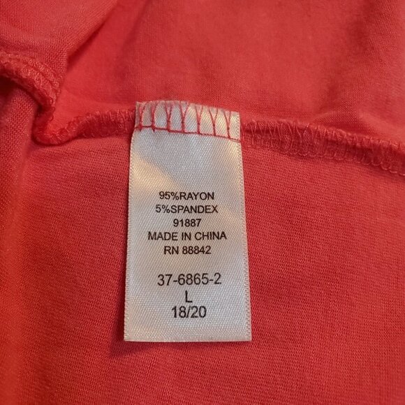 0096. NWOTs ~ Denim 24/7 ~ X-Long Pink Silky T-Neck ~ 18-20 - Picture 7 of 8